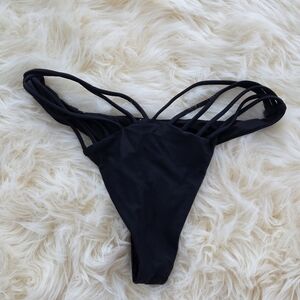 Black Strappy Bikini Bottom